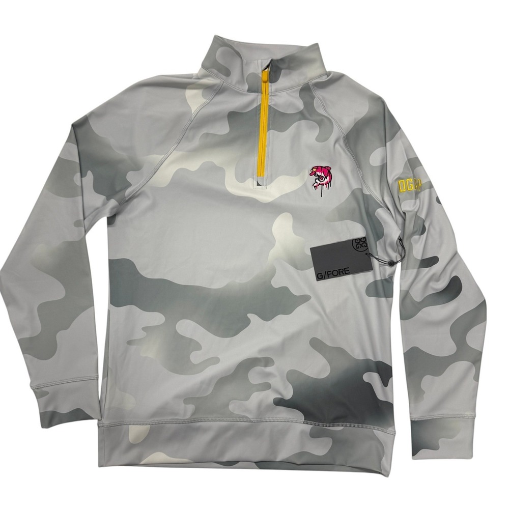G/FORE Gradient Camo Dripping Flipper 1/4 Zip Pullover Mens Small NWT DGAP